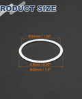 Fifty Heavy Duty PTFE Flat Washers Serving As Tough O Ring Gasket Spacers Sized Knockout For 34Mm Centers And 38Mm Edges With Size 34mm ID and 38mm OD.