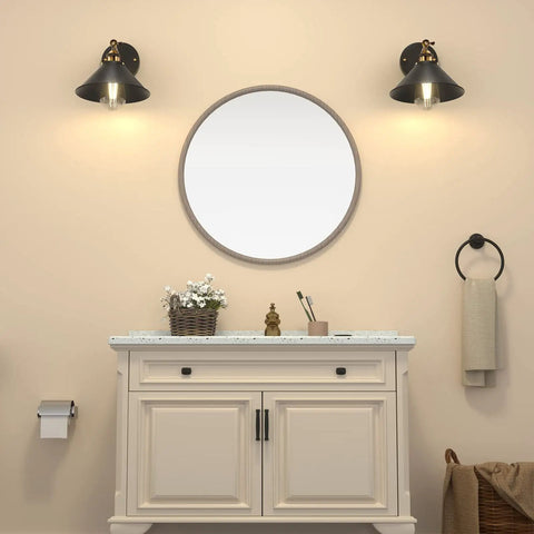 Vintage Industrial Black Wall Sconces 240 Degree Adjustable Antique Style For Restaurants Galleries Kitchens Hallways Doorways UL Approved 3 Pack Wall Lighting illuminating vanity area