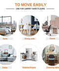 Image of furniture types illustrating use for Self-Stick Furniture Sliders 16 Pack 2.5 Inch For Carpet And Hard Floors.