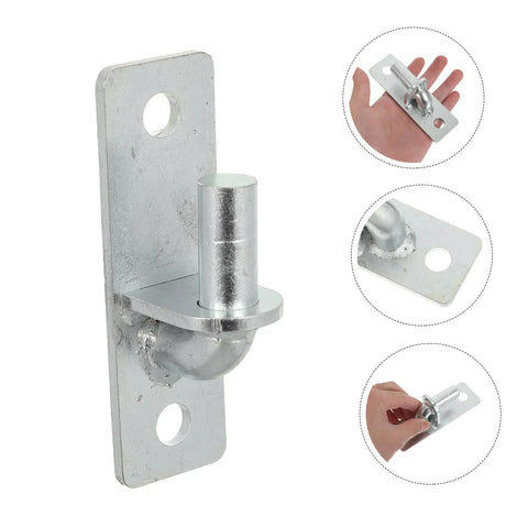 Built Like A Tank Heavy Duty Wall Mounted Fence Post Hinges Silver Smooth As Butter Barn Shed Door Hardware, silver hinge close-up.