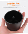 Hand holding Aluminum Alloy Espresso Dosing Cup With Flat Base For Coffee Machines And Barista Use Portable Powder Collector Cup