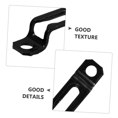 Close-up of 30 Pack Of Concealed Furniture Connector Brackets, highlighting good texture and detail in black metal design.