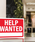 Now Hiring Signs 12x9 Waterproof Plastic For Businesses Bright Red And Bold Outdoor Indoor Use Pack Of Four Weatherproof Signs Designed To Attract Fast Applicants And Boost Hiring in store location