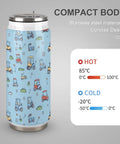 Boss Level 304 Stainless Steel Insulated Tumbler With Secure Straw Lid And Leak Proof Screw Cap, compact body with golf cart design.