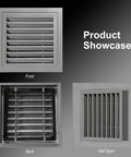 Top Tier Slick Aluminum Access Panel 16x16 Inch Sliding Shutter Style Inspection Door With Hidden Catch For Drywall Utility And Plumbing Jobs Indoors Or Outdoors - Front, Back, and Half Open Views