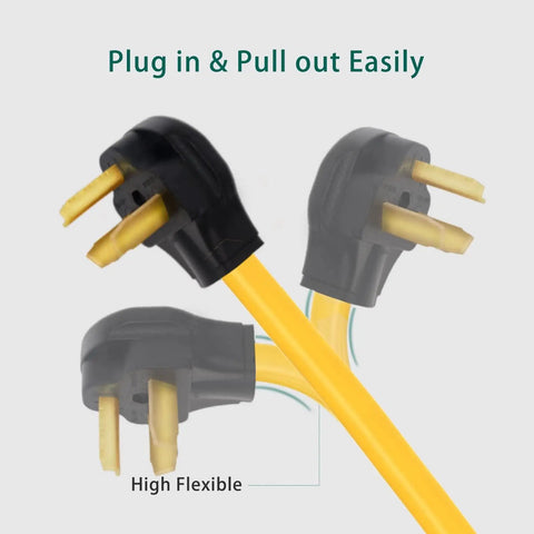 Heavy Duty 10 Foot 3 Prong NEMA 10-30 Dryer Extension Cord For Level 2 EV Charging 125V 250V 30 Amp Plug To Receptacle STW 10 Gauge