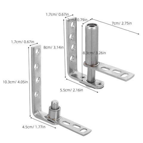 Stainless Steel Double Action Spring Door Hinges For Kitchen And Double Doors Self Closing Hinges with dimensions labeled