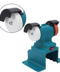 Hamwesh Mini Bench Grinder, 200W Cordless Electric Sander With 7000Rpm Speed, compact design, dual grinding wheels, teal housing.