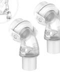 Replacement Elbows For AirFit F20 And F30 CPAP Hose 2 Pack Quick Release Swivel Elbow Connectors Easy To Attach Leak Free Seal Secure Fit For Comfortable CPAP Setup, white plastic
