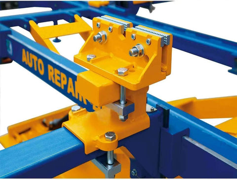 Close-up of Auto Body Collision Repair Frame Machine With 7700 Lbs Loading Capacity And 60KN Pulling Power adjustment mechanism.
