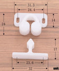 White Plastic Ball Catch Set For Cabinets And Doors On Boats And RVs, 3 Pack Spring Back Roller Latch Catches with dimensions