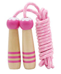 Kids Jump Rope 7ft Adjustable Cotton Skipping Rope With Wooden Handles For Boys And Girls Fitness Outdoor Exercise Pink Soft Durable Safe Ergonomic Grip Totally Perfect For Active Play