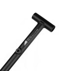 Close-up of Adventure Mini Shovel 23 Inch Lightweight Aluminum Recovery Tool With Wrinkle Black Coating Hand Welded Made In USA