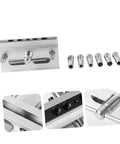 Self Centering Dowel Jig For Woodworking And Furniture Making, Handy Drill Locator with six hardened steel bushings shown