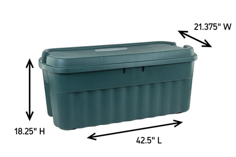 Kickass 54 Gallon Stackable Storage Totes With Secure Lids, Heavy Duty Recycled Plastic Bins For Garage Cleanout And Home Organization, Big Time Reusable Containers Pack of 2