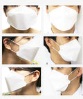 People wearing KF94 Face Mask 50 Pack Made In Korea Ships In USA Comfortable Fit Breathable Design 95% Filtration Plus