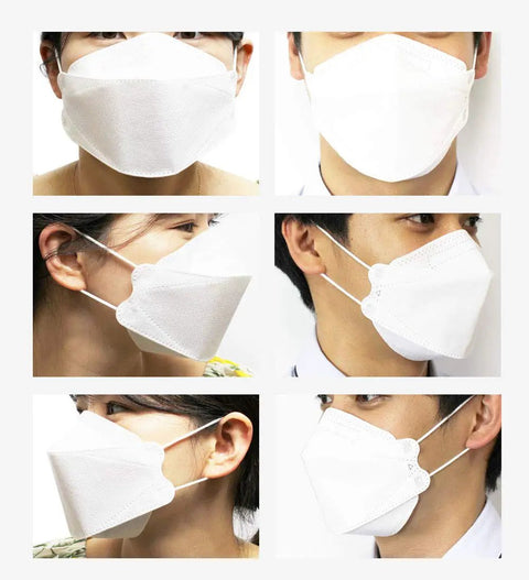 People wearing KF94 Face Mask 50 Pack Made In Korea Ships In USA Comfortable Fit Breathable Design 95% Filtration Plus