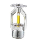 Ace Five Pack Fire Sprinkler Heads With Up And Down Spray Pattern For Hassle Free Ceiling Install DN15 79C Activation Big Time Emergency Readiness Built Different close-up of a single brass fire sprinkler head with glass bulb.