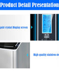 Portable Countertop Ice Maker Machine With Smooth Touch Interface And No Sweat Self Cleaning Quiet Electric Cube Maker Rapid Chill Cycle showing crystal display and stainless steel.