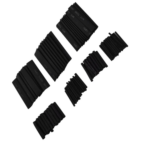 Ultimate Heat Shrink Tubing Assortment Set That Is Awesome For Any DIY Project Including Car Wiring With Insulated Black Heat Sleeves Featuring A 2 To 1 Ratio That Shrinks Tight When You Use Heat For Electrical Protection, black assorted sizes