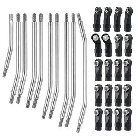 313mm Wheelbase Stainless Steel Rod End Linkage For Axial SCX10 II One Tenth RC Crawler Upgrade Parts Heavy Duty Suspension Link For 90046 90047