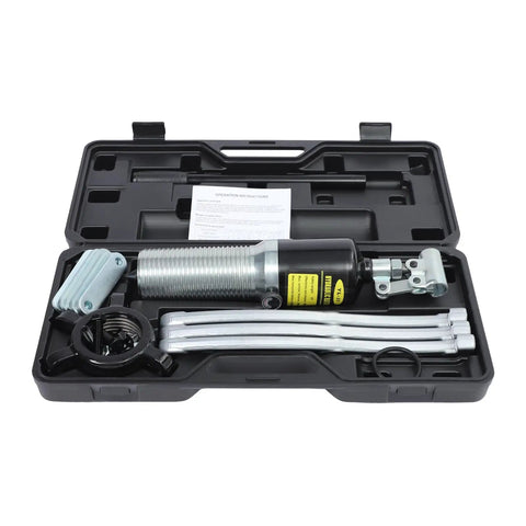 Thinking Process: hydraulic bearing puller kit in black case with metal separator arms and pump, for automotive shaft removal