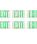 Six Pack LED Green Exit Sign With Battery Backup, Double Face Emergency Exit Light for indoor use in businesses, front view