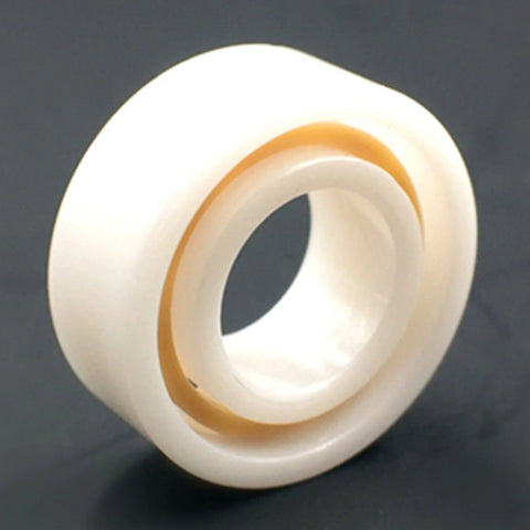 R188 full ceramic ball bearing, white with orange seal, 1/4 in bore, 1/2 in outer diameter, 3/16 in thick