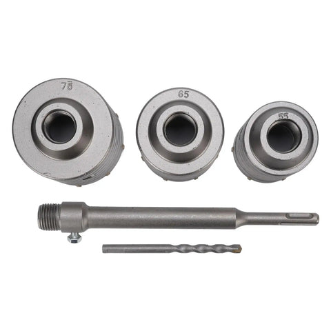 Versatile Hole Saw Kit For Concrete And Masonry With Dope Tungsten Steel YG8C Alloy Bits Built To Last For Hollow Brick And Cement Walls Perfect For Drilling Concrete And Various Materials Includes Portable Storage Case And Triple Tooth Design, 55 65 75mm bits