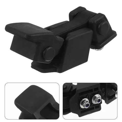 Heavy Duty Black Abs Hood Latch Lock Catch With Secure Bumper Retainer Clips For Cars And Tool Cabinets Ensures Tight Closure And Easy Install Every Time, black ABS latch close-up
