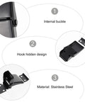 Heavy Duty Black Stainless Steel Concealed Toggle Latches For Toolbox And Suitcase With Weather Resistant Protection And Sturdy Metal Draw Buckle Closure That Holds Tight During Rough Use, showing internal buckle and hidden hook design.