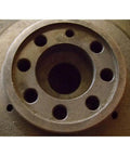 Top Shelf Aftermarket Flywheel With Ring Gear Boasting 126 Teeth Built Tough For International Harvester Case Tractors And D239 Diesel Rigs Rocking An 11 Inch Clutch close-up of central hole and teeth details.
