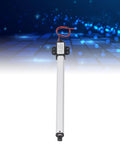 Compact 12V DC Linear Actuator With 200mm Stroke, 150N Lift, featuring a robust metal housing against a technological background.