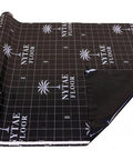 Heavy Duty 6 Mil Vapor Barrier Underlayment For Laminate And Vinyl Flooring with black grid pattern and shiny finish.