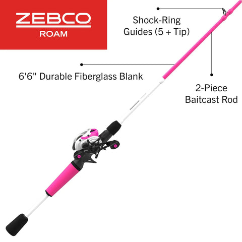 Go To Freshwater Baitcast Reel And Fishing Rod Combo For Anglers 6 Foot 6 Inch 2 Piece Fiberglass Rod With Split Grip MaxTac Handle