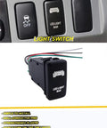 Toyota LED Light Bar Symbol Push Button Switch With White Backlight On Off Rocker Connector Wire Kit Direct Replacement For Tacoma Tundra 4Runner And Other Toyota Trucks