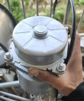 Close-up of aluminum housing 1000W 220V Water Turbine Generator for Remote Areas Outdoor Mini Hydroelectric Power System.