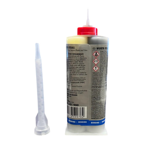 Two Part Epoxy Adhesive 50 mL Heavy Duty Bond For Metal Fiberglass SMC Panels Non Sagging With Mixing Nozzles Includes Application Tips