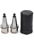 Top Shelf Stainless Steel Cnc Collet Chuck Delivering Dead On Zero Point Zero Zero Millimeter Accuracy and Dynamic Balancing shown with two collet chucks.