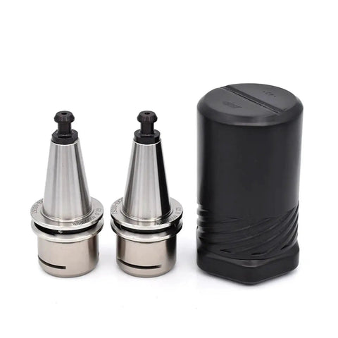 Heavy As Nails Stainless Steel Cnc Collet Chuck Toolholder Featuring Zero Runout Balance Smooth Operation For Engraving Machines with two toolholders and a black holder.