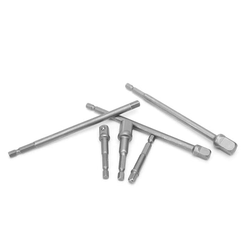 Drive Extension Bar Set For Electric Ratchet Wrench, Six Piece Vanadium Steel Extension Bars With Varied Lengths From 2.6 In To 5.9 In