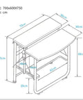 Adjustable Height Sit Stand Workstation Mobile Standing Desk Foldable Computer Table dimensions 700x600x750cm with sturdy design.