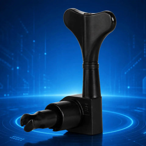 Get Your Bass Guitars Tuned Smooth As Butter With This 4 Piece Set Of Black Metal Tuning Machines Featuring Closed Gear Housing Rust Resistant Finish And Super Easy Adjustment Perfect For Rehearsals Home Studios Or Just Quick On The Spot Tune Ups Without - black metal tuning peg with a simple knob design.