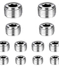 12 Piece Stainless Steel Heavy Duty Male Thread Internal Hex Head Pipe Plug Fittings Set assorted sizes for plumbing systems