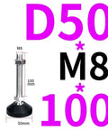 12Pc Rock Solid Universal Adjustable Furniture Leveling Feet With Swivel Joint And Threaded Base Wobble Killers Tables Chairs Floor Friendly Protectors Kit D50M8X100Mm, showing dimensions D50mm, M8 thread, 100mm height.