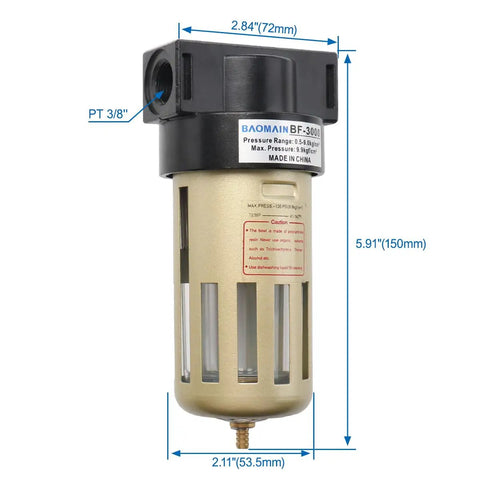 Built Tough Pneumatic Air Filter Regulator Combo With Precision Dial Gauges Bf 3000 Reliable Compressed Air Treatment Station For Home Shop Tools And Gear