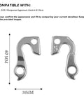 2 Pack Derailleur Hanger Replacement For Mountain And Road Bikes That Fits GT KHS Mongoose Aggressor Kestrel And More Durable Aluminum Easy Install With Screws Included Reliable Spare For Quick Shifts And Emergency Repairs showing dimensions