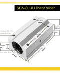 Kick Ass Linear Motion Bearing Block Two Pack Fits 8Mm And 12Mm Shafts For Cnc Routers And 3D Printers Runs Rock Solid And Super Smooth For Your Custom Rig Or Workshop Setup, featuring detailed dimensional graphics.
