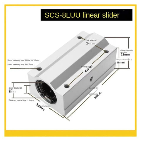 Kick Ass Linear Motion Bearing Block Two Pack Fits 8Mm And 12Mm Shafts For Cnc Routers And 3D Printers Runs Rock Solid And Super Smooth For Your Custom Rig Or Workshop Setup, featuring detailed dimensional graphics.