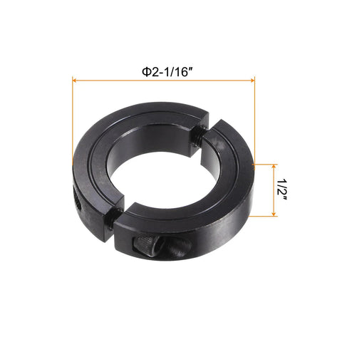 HARFINGTON 4-pack shaft collar for 1-1/4 in rod, 2-1/16 in OD, 1/2 in wide, black oxide, split clamp with set screws